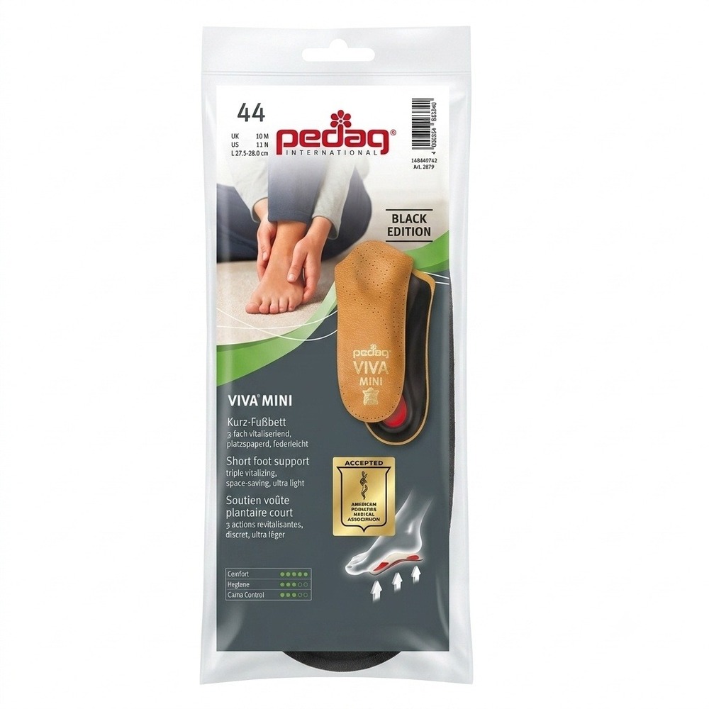 Pedag Viva Mini Black Edition Leather Orthotic Insoles EU 44 US Men 11 Women 10